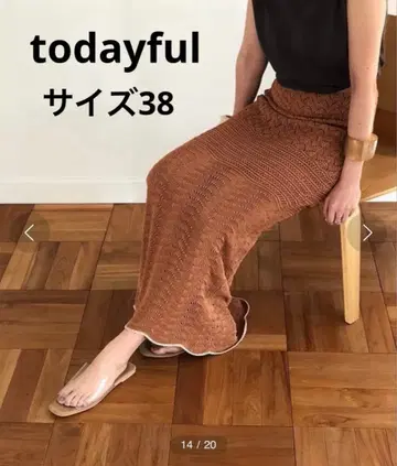 투데이풀 todayful 레이시 니트 스커트 38