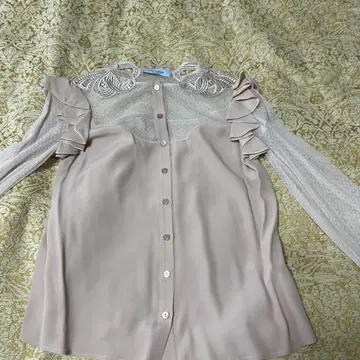 Rhemarine 핑크 레이스 블라우스 긴팔