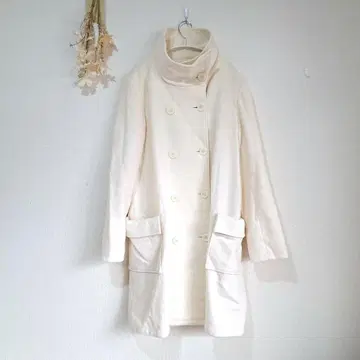 [새상품급] 더블 브레스트 피코트 아이보리 화이트 아우터 코트