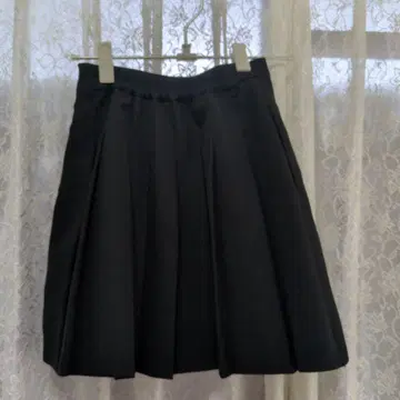 블랙 미니 플리츠 스커트