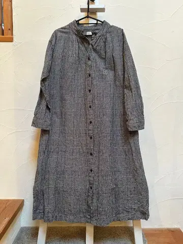 BKhome 롱 원피스 블랙 x 아이보리 체크