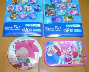 에이미 로즈 캔뱃지 2개 세가 소닉 더 헤지혹 도쿄 픽토마루 스퀘어