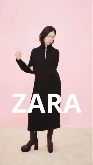 ZARA 블랙 지퍼 원피스