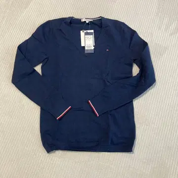 TOMMY HILFIGER 네이비 V넥 스웨터 S