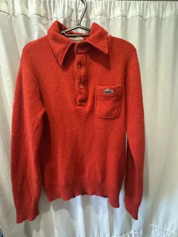 Lacoste 레드 오렌지 라코스테 빈티지 니트 스웨터