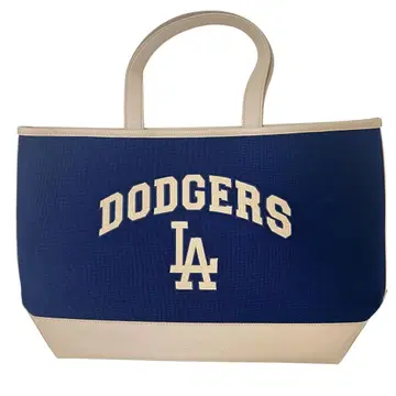 DODGERS 로고 토트백 네이비&베이지