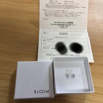 K10 탄자나이트 큐빅 지르코니아 귀걸이 WG BLOOM