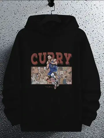Curry 그래픽 후드티 블랙