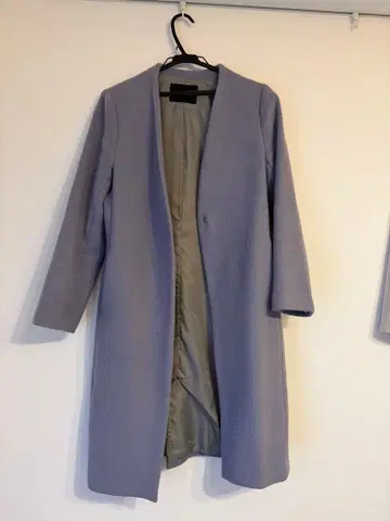 UNITED ARROWS 블루 그레이 롱 코트 38