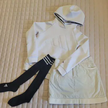adidas 후드티 & 스커트 & 니하이 셋업