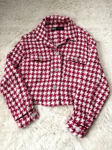 ZARA 트위드 하운드투스 자켓