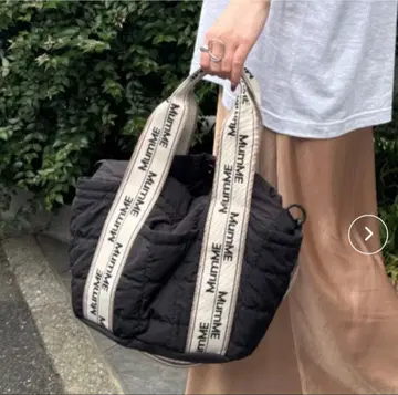[ MumME ] 자카드 테이프 퀼팅 스퀘어 토트 BAG