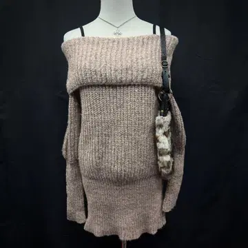 헤이세이 갸루 y2k 그런지 니트 원피스 오프숄더 미니 원피스 히메 갸루