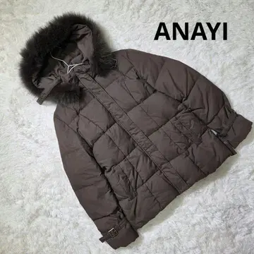 아나이 ANAYI 다운 자켓 [ 38 ] 후드 후드 탈부착 가능 브라운