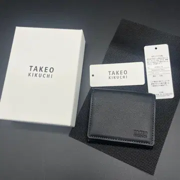 미사용 TAKEO KIKUCHI 동전 지갑 코인 케이스 블랙 소가죽