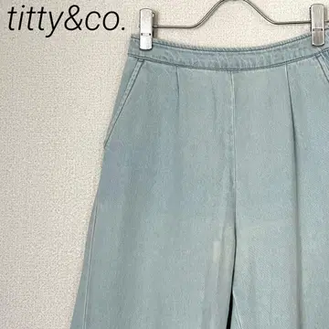 titty&co. 데님 빵 와이드 팬츠 와이드 데님 접어 올린 심플