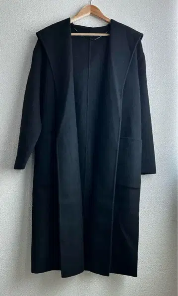 ZARA WOMEN 가운 코트 노카라 롱 코트 후드