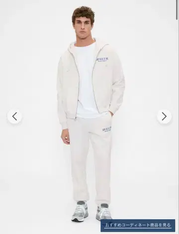 GAP BLUE JEANS 풀 지퍼 후디 화이트