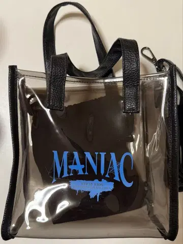 MANIAC 토트백 투명 블랙