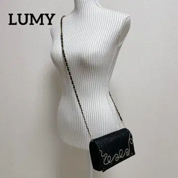 LUMY하시모토 숄더백 비즈백 골드체인 2way