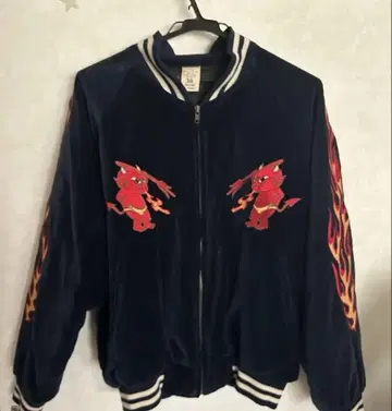 레어 [ red devil vintage / 벨벳 자수 스카잔