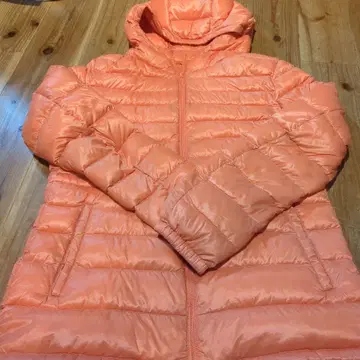 UNIQLO 오렌지 후드 부착 다운 자켓