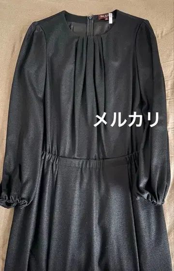 블랙 긴팔 플리츠 원피스