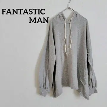 1점 한정 FANTASTIC MAN 긴팔 상의 후드 부착 그레이