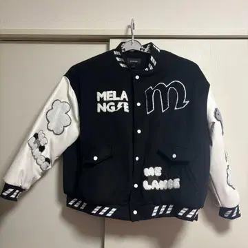 [새상품급] melange 멜란지 바시티 자켓 블랙 빅