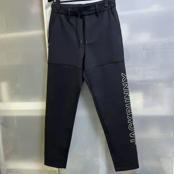 JACKBUNNY 로고 슬림핏 팬츠 블랙 사이즈 2