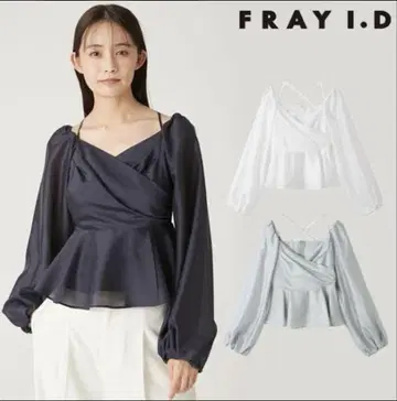 FRAY I.D 시어 카슈쿨 롱 슬리브 블라우스