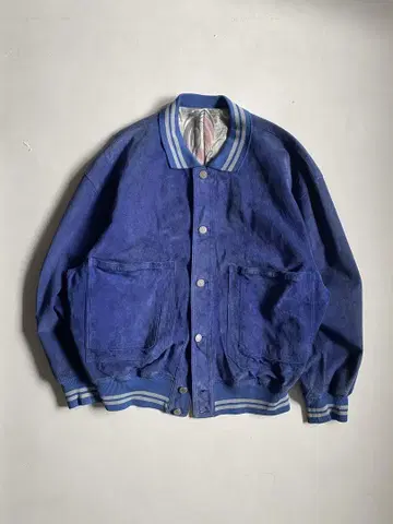 90s- blue suede blouson