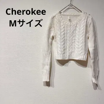 Cherokee [ M ] 화이트 크롭 스웨터