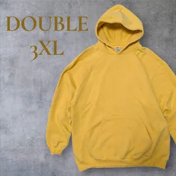 더블 DOUBLE 3XL 후드티 힙합 헤비웨이트 옐로우 컬러