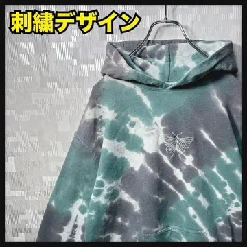 타이다이 후드티 맨투맨 풀오버 자수 남성용 S 올 패턴 US 구제 의류