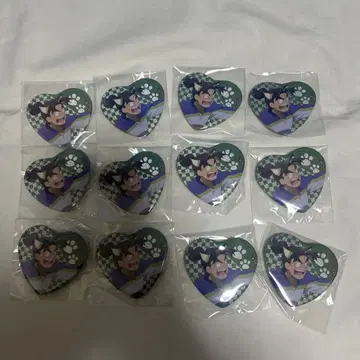 닌타마 난자타운 하트 캔뱃지 시오에 분지로 12개