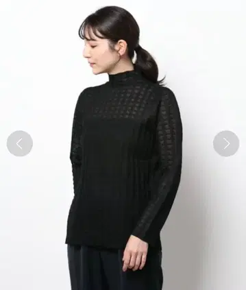 [ Ameri ] PLAID SHEER TURTLE KNIT