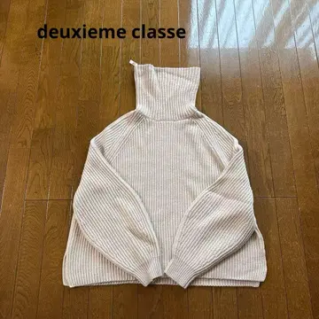 [ 새상품급 ] deuxieme classe 베이지 리브 터틀넥 스웨터