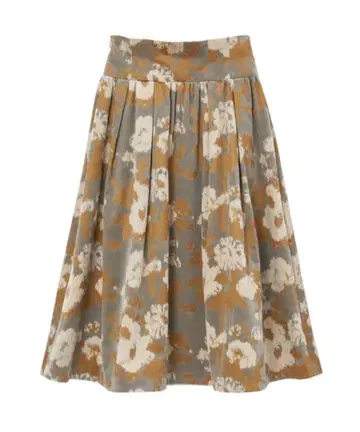 ANAYI 벨벳 부케 프린트 코르셋 스커트