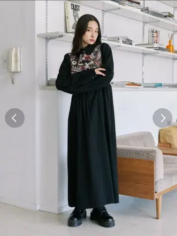 jouetie 고블랑 도킹 원피스 M 블랙 자수