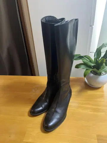 REGAL 블랙 가죽 롱 부츠
