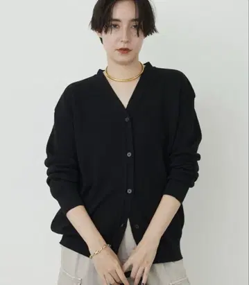 밀라노 리브 가디건 블랙
