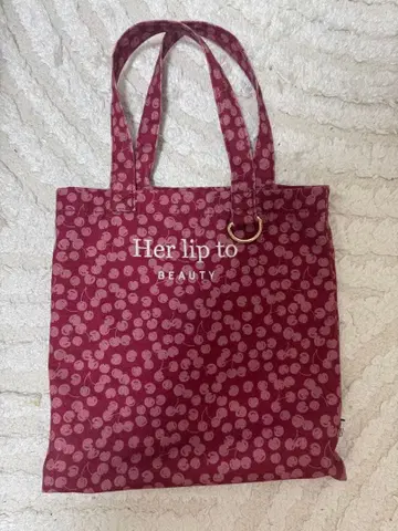 herliptobeauty CHERRY FLAT MINI TOTE