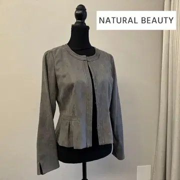 NATURAL BEAUTY 노카라 자켓 그레이 카키