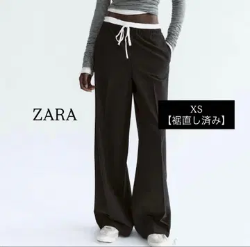 ZARA 더블 허리밴드 브라운 (스트라이프)