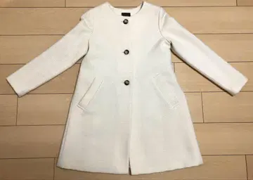 BEAMS 빔즈 화이트 노카라 롱 코트 36