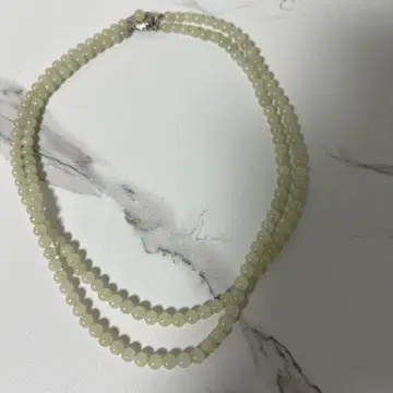칼세도니 2연 목걸이 silver