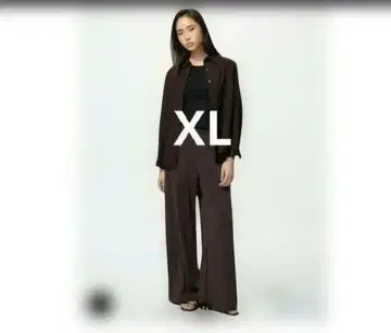 유니클로 크레이프 저지 스트레이트 팬츠 다크 브라운 XL