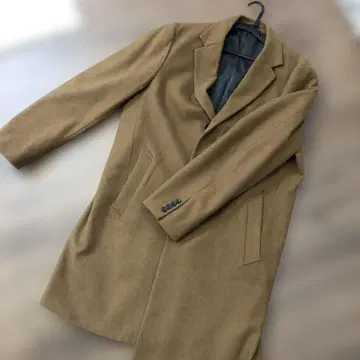 브라운 체스터 코트 울 혼방