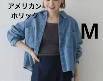 아메리칸 홀릭 W 포켓 데님 숏 셔츠